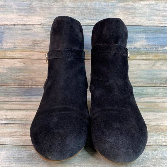 & Other Stories Ankle Boot Bootie Womens 9 Black Suede Stacked Block Heel Casual - Picture 3 of 13